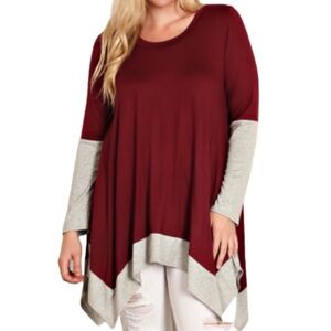 Burgundy/Grey Tunic